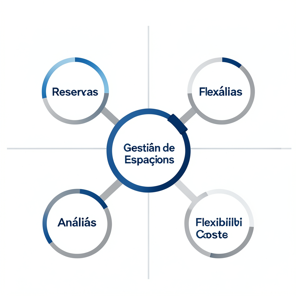Diagrama sobre la optimización de reservas y gestión de oficinas temporales