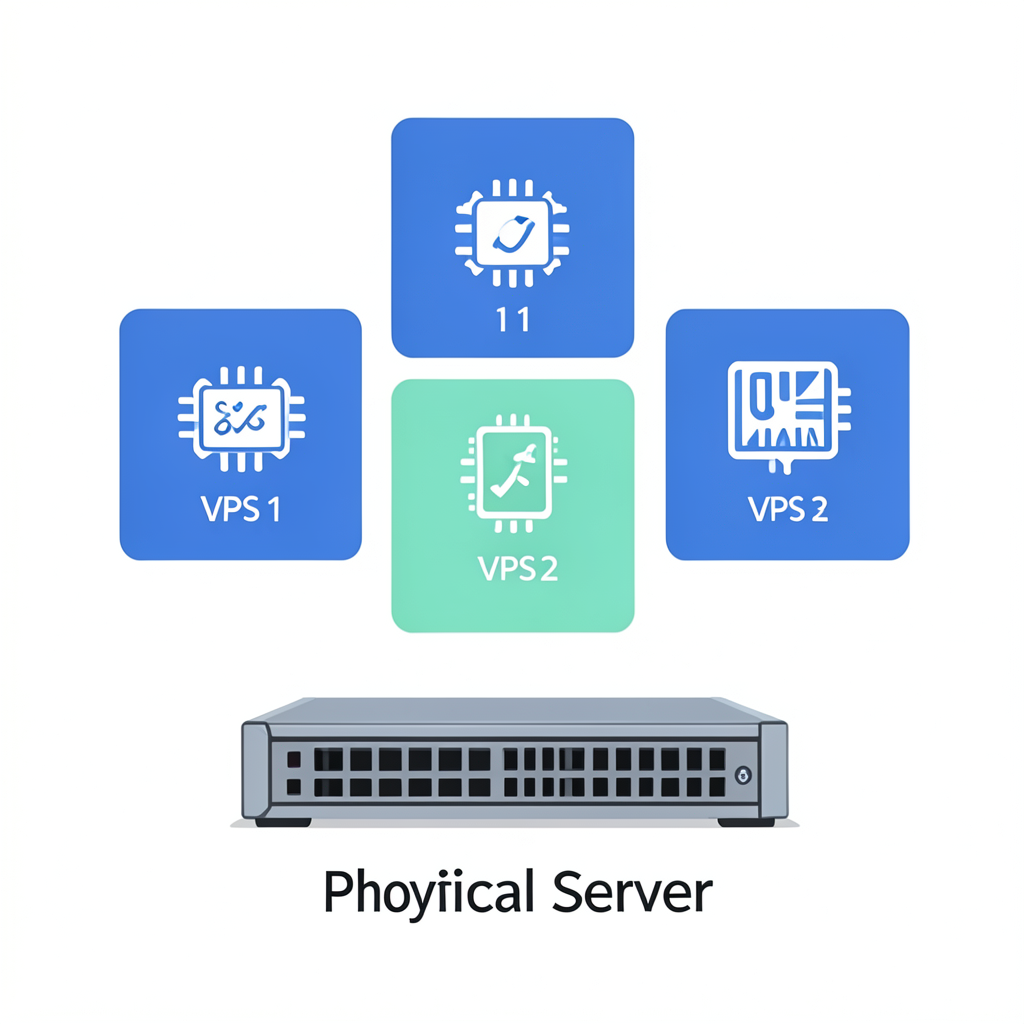 entrada-mask4 Diagrama conceptual de un servidor privado virtual VPS mostrando la división de recursos